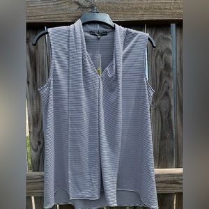 NWT Navy/White Striped Sleeveless Blouse